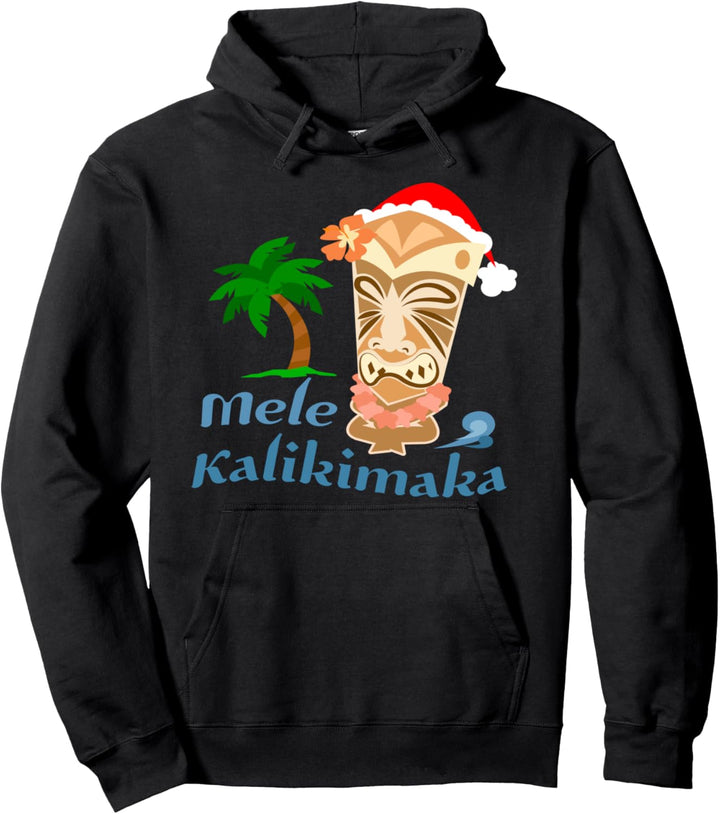 Mele Kalikimaka Frohe Weihnachten Hawaiian Tiki Pullover Hoodie