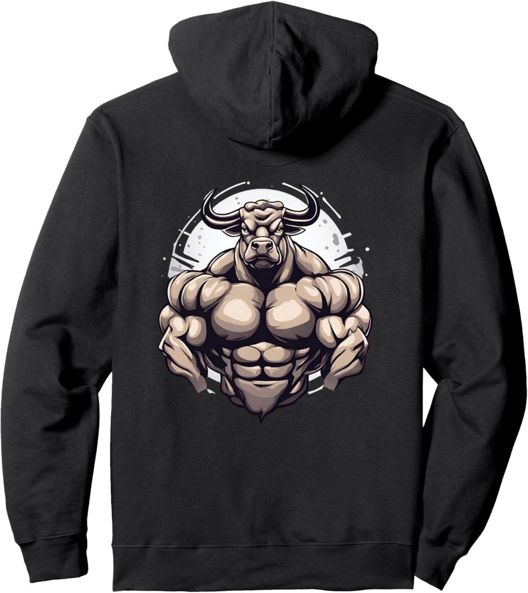 Gym Workout Gym Fitness Bull Herren Stier Pullover Hoodie