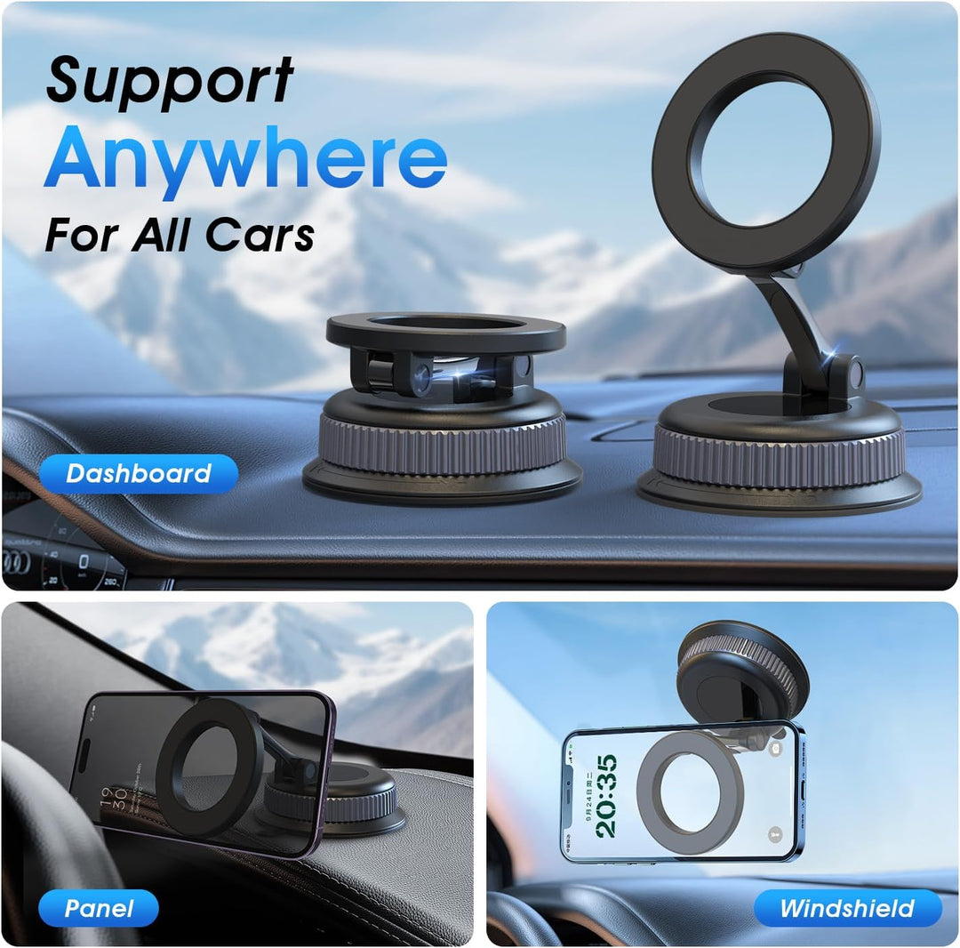 Handyhalterung Auto – Magsafe Autohalterung mit Klebepad & Vakuum Saugnapf, Handy Halterung Auto für