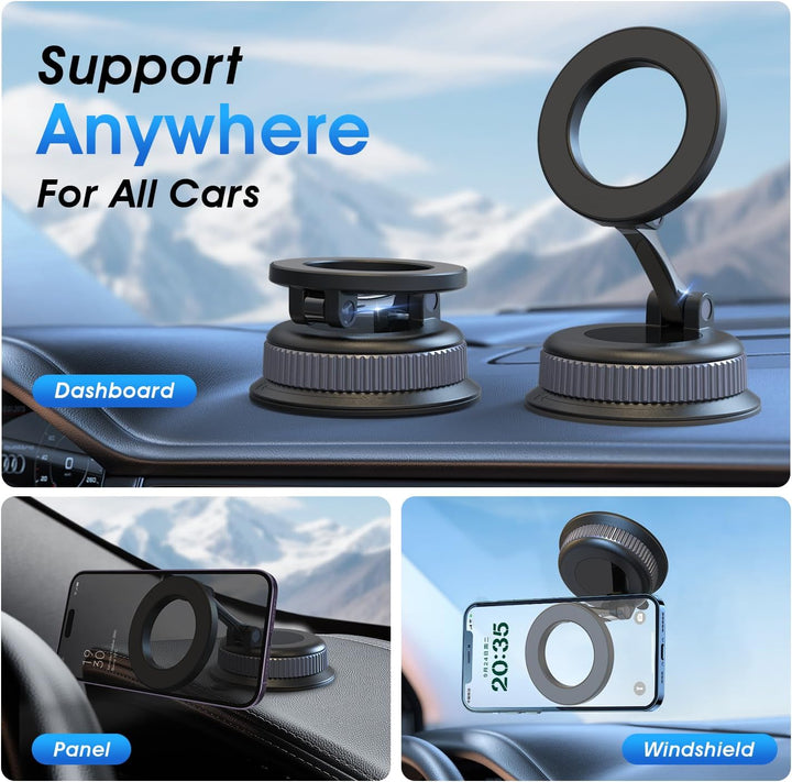 Handyhalterung Auto – Magsafe Autohalterung mit Klebepad & Vakuum Saugnapf, Handy Halterung Auto für