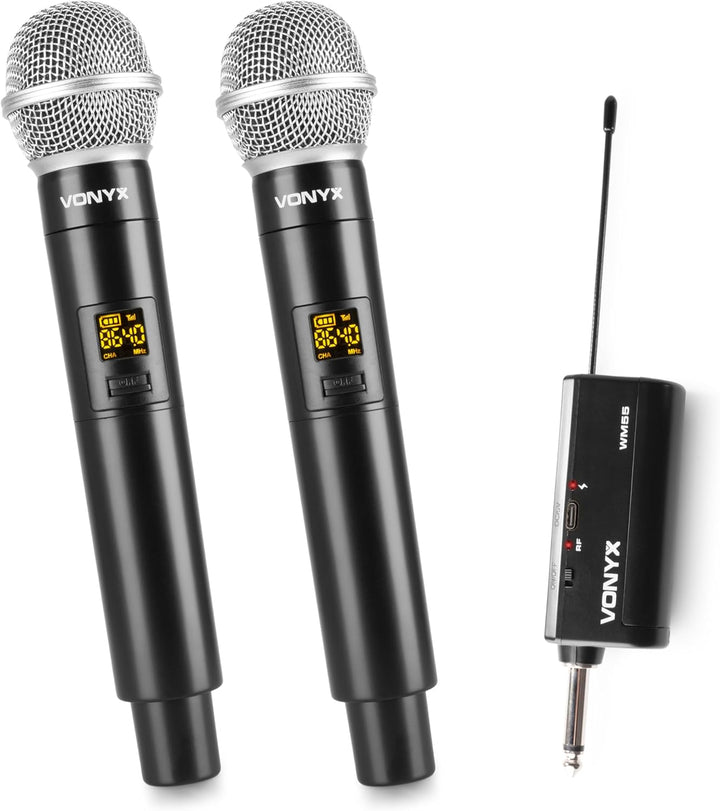 VONYX WM552 - Funk Mikrofon drahtlos, Doppel Set, Wireless UHF Microphone, kabelloses Mikrofonsystem