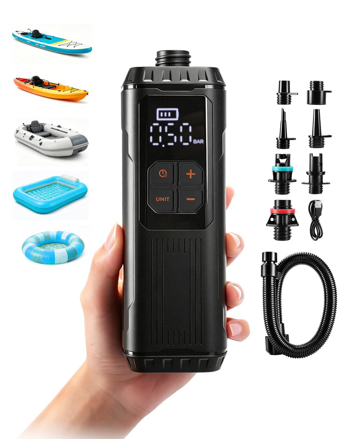 Mini Paddle Board Pumpe, Tragbare SUP Luftpumpe mit Akku, Leichte Elektrische Inflator 12PSI Automat