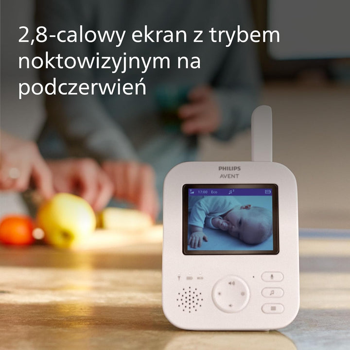 Kindermädchen Video Philips Avent Advanced - Babyphone mit Bild und Ton, Farbe: Coral Cream, 2,8" Di
