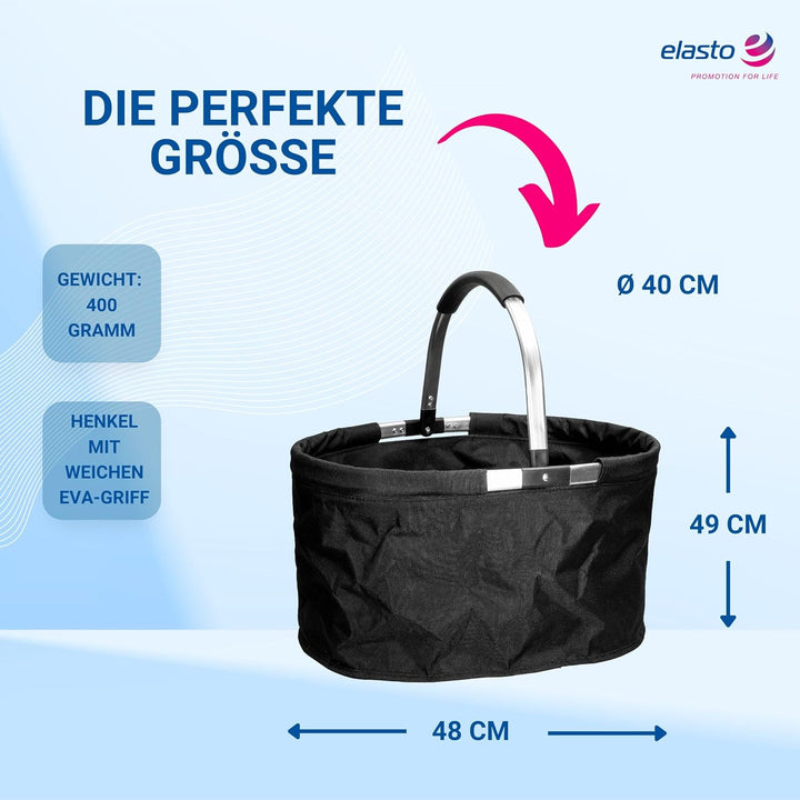 Einkaufskorb faltbar 'Silandre' 36 L - Geschenke für Frauen zu Weihnachten - Klappkorb black mit vie