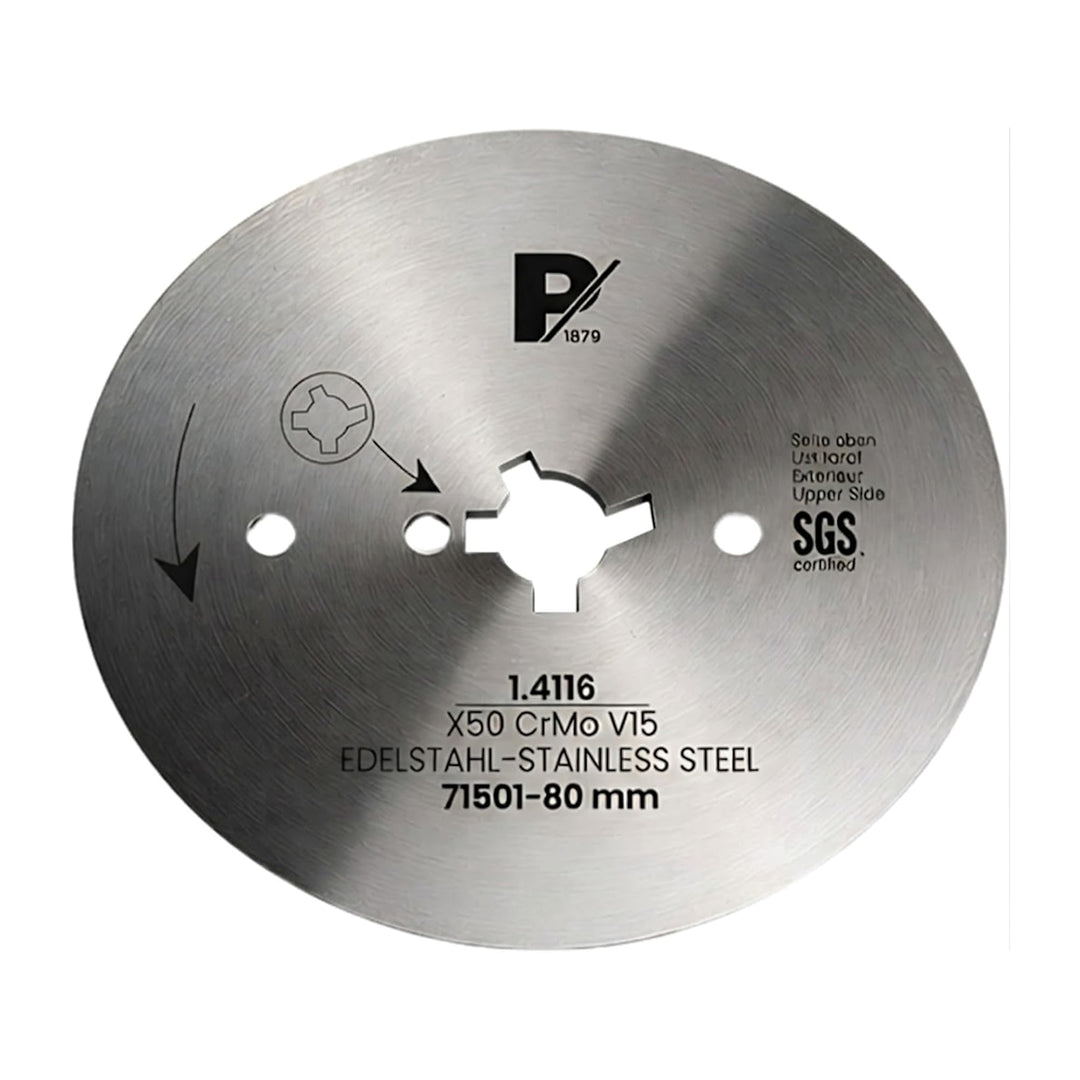 Pirge Kreismesser Universal 80 mm - Schärfstes Dönermesser aus Edelstahl in Premium Qualität (Glatt