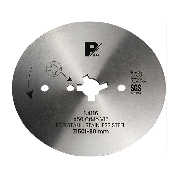 Pirge Kreismesser Universal 80 mm - Schärfstes Dönermesser aus Edelstahl in Premium Qualität (Glatt