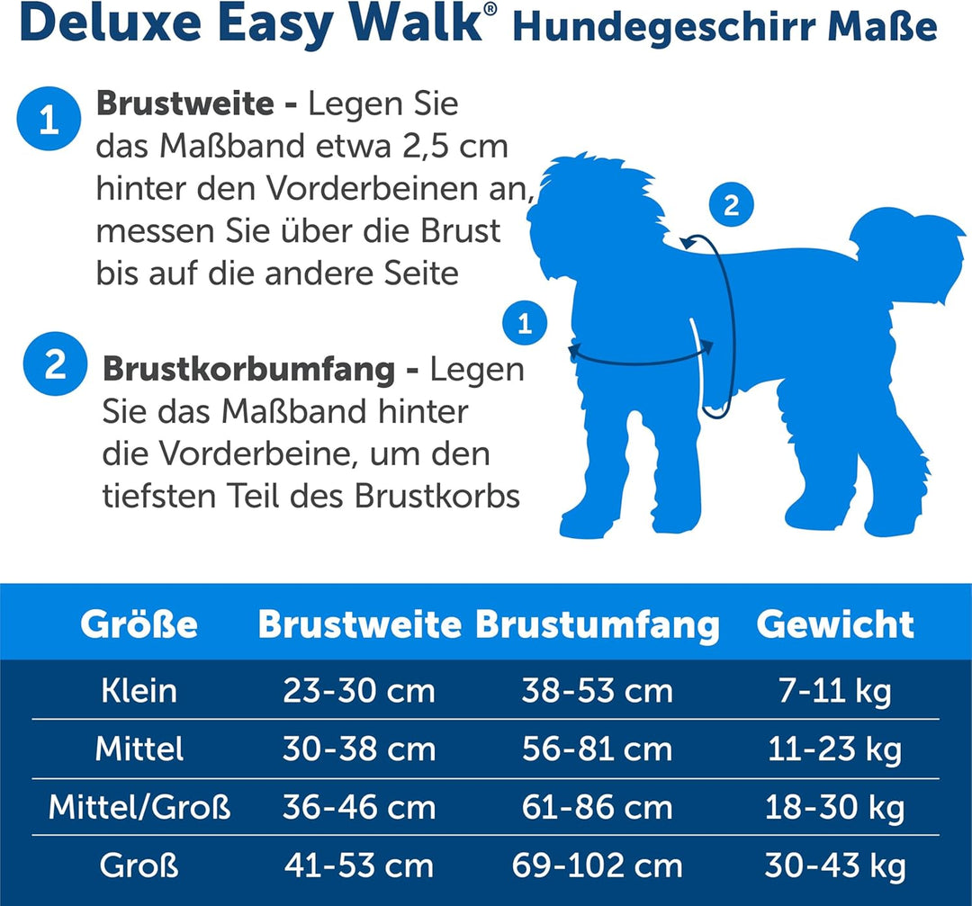 PetSafe Easy Walk Deluxe Anti-Zieh-Geschirr, Verringert Würgen und Husten, Mit Reflektoren ausgestat