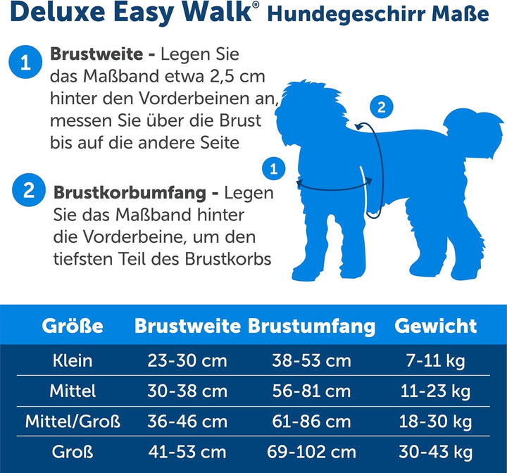 PetSafe Easy Walk Deluxe Anti-Zieh-Geschirr, Verringert Würgen und Husten, Mit Reflektoren ausgestat