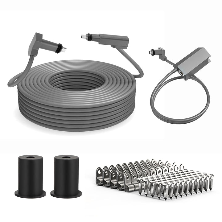 32,8 Fuss Langes Satellitenkabel-Set (Kabel, Ethernet-Adapter, Wandstecker, Kabelklemmen und Schraub