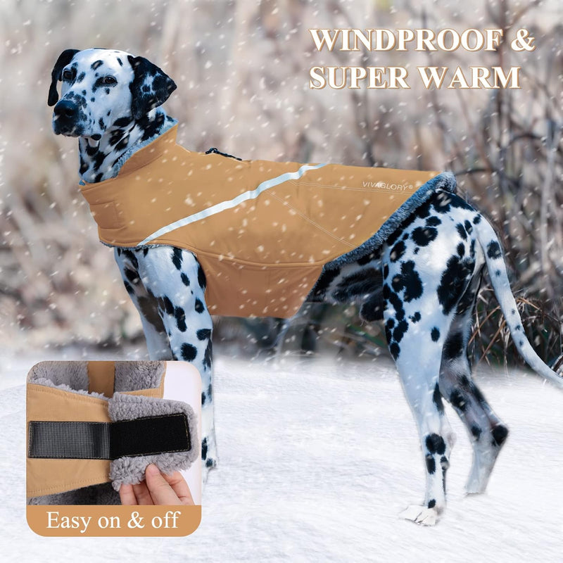 VIVAGLORY Winterjacke für Hunde, Warme Hundemäntel für kaltes Wetter Leicht Fleecefutter, Hundemänte