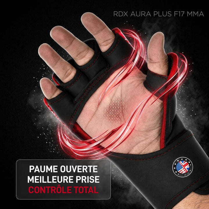 RDX Grappling Gloves Shooter NEW Aura F17 Black/Red M, Black/Red M