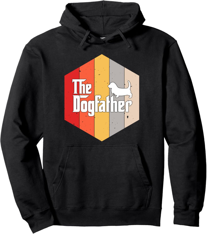 Basset Hound Retro Vintage Dog Father gift Pullover Hoodie