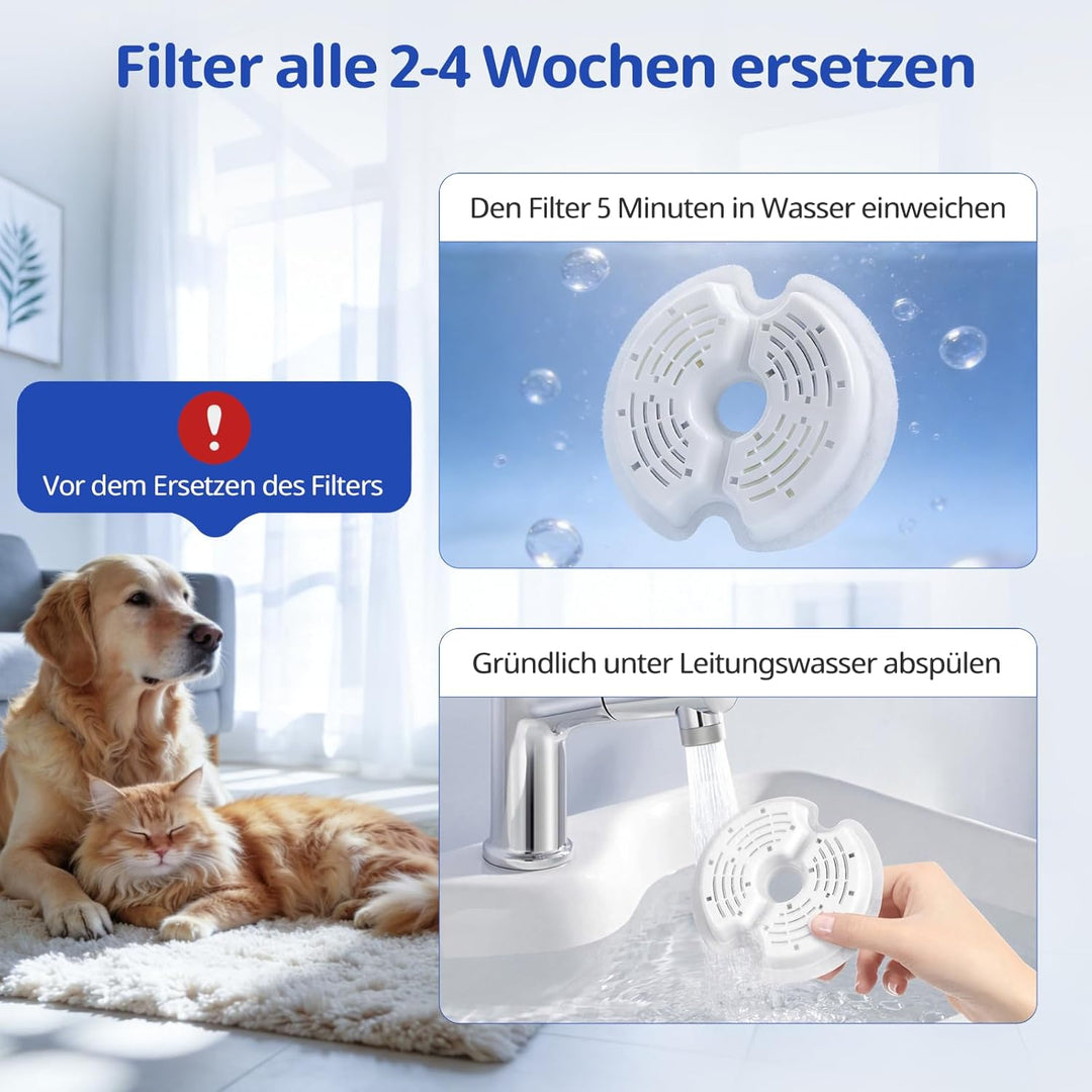 Filter für Katzenbrunnen 12 Stück katzenbrunnen Filter, Mehrfach-Filterung für 67oz/2L Haustier Trin