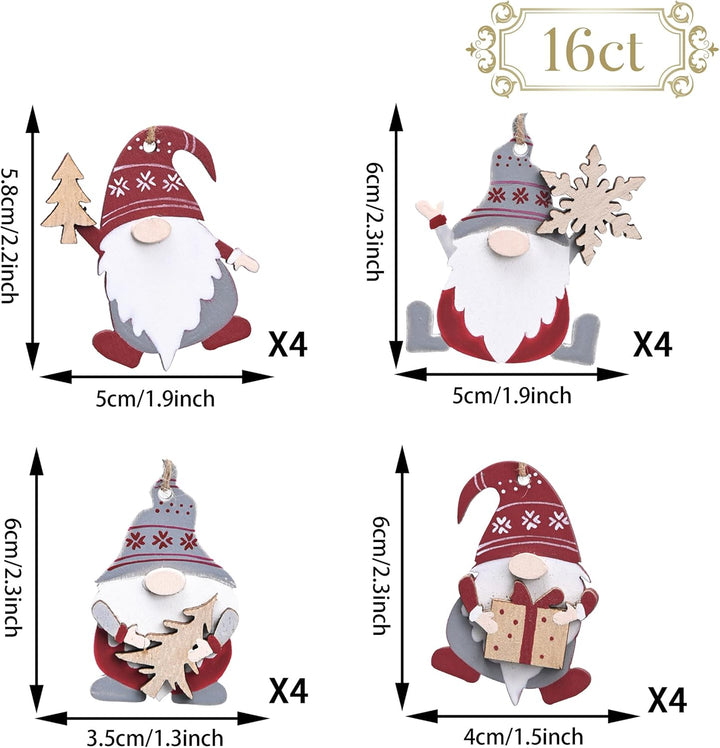 Valery Madelyn Holz Weihnachten Anhänger 24 Stück 6cm Baum Weihnachtsdeko Netter Weihnachtsmann Anhä