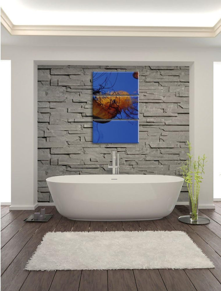 Pixxprint Wasserfall im Wald als Leinwandbild/Grösse: 3 Teilig (120x80) / Wandbild/Kunstdruck/fertig