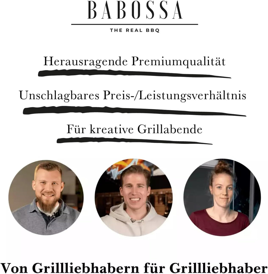 BABOSSA® Premium Plancha/Grillplatte [30x45cm] Universal Large | Massiver, Verzugsfreier und Rostfre