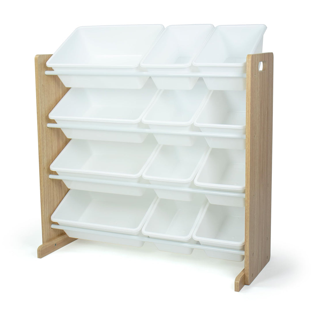 Humble Crew WO70526 Kinderregal - Spielzeugregal-Organizer aus Holz mit 12 Aufbewahrungsboxen, Natur
