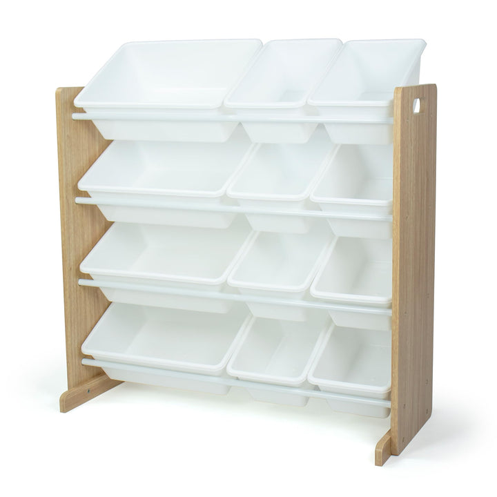 Humble Crew WO70526 Kinderregal - Spielzeugregal-Organizer aus Holz mit 12 Aufbewahrungsboxen, Natur