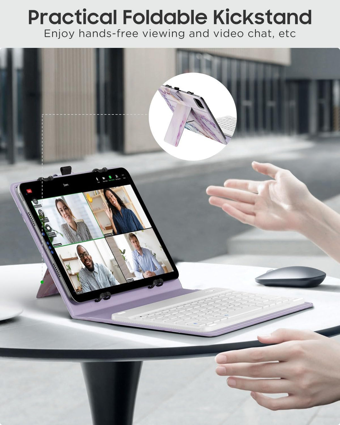 MoKo Universal Tablet Hülle mit QWERTY Tastatur für 9, 9.7, 10.1, 10.2, 10.4, 10.5, 10.9 Zoll Tablet