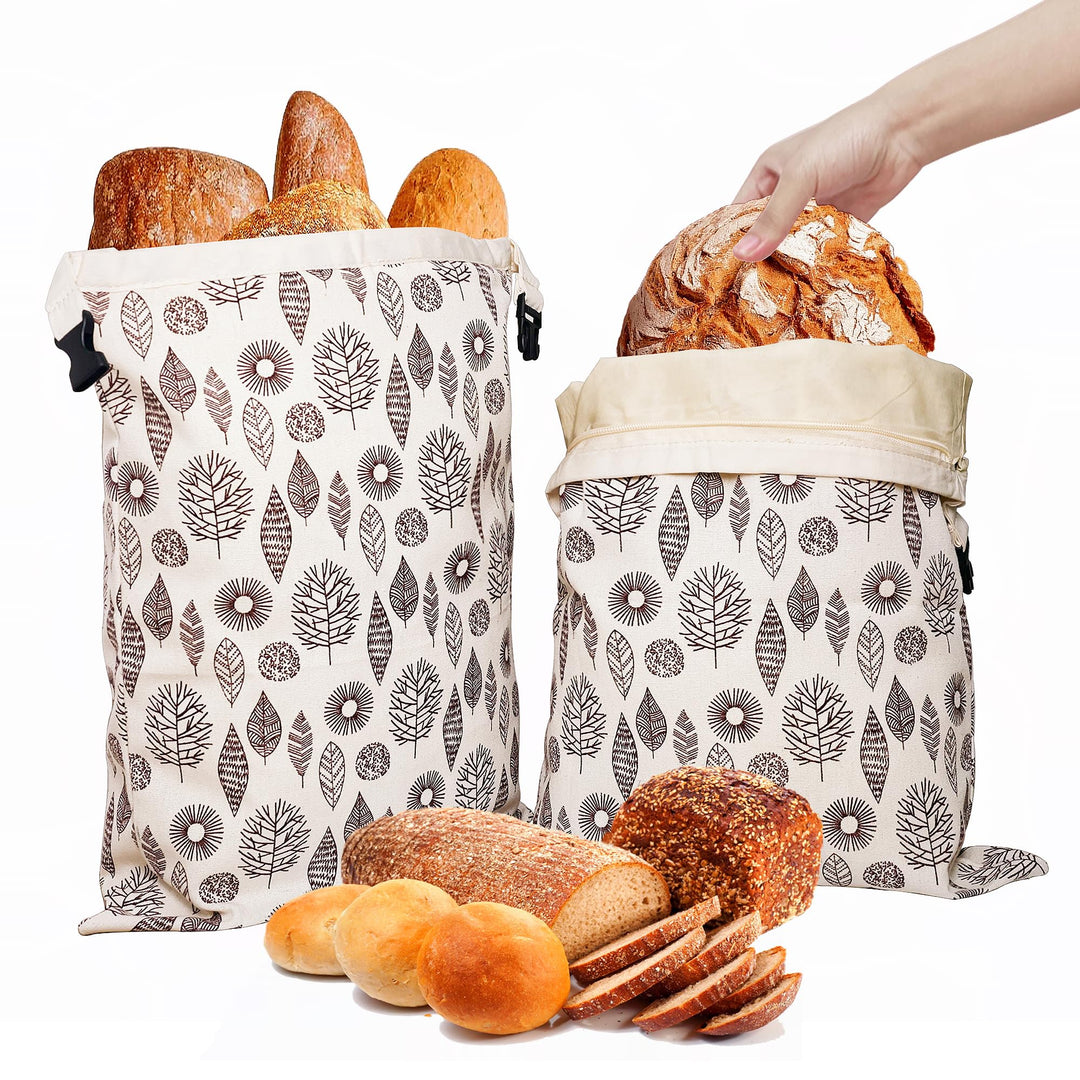 OHIYO Wiederverwendbare Bienenwachs Brotbeutel 43cm×33cm, natürliche Bienenwachs-beschichtete Baumwo