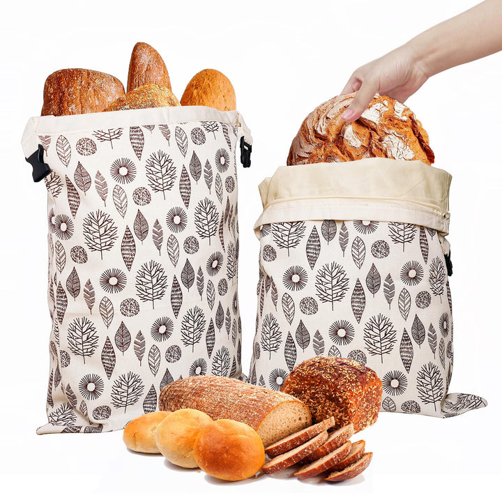 OHIYO Wiederverwendbare Bienenwachs Brotbeutel 43cm×33cm, natürliche Bienenwachs-beschichtete Baumwo
