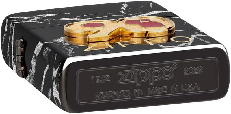 Zippo - 90th Anniversary Commemorative Lighter – Sturmfeuerzeug, nachfüllbar, in hochwertiger Gesche