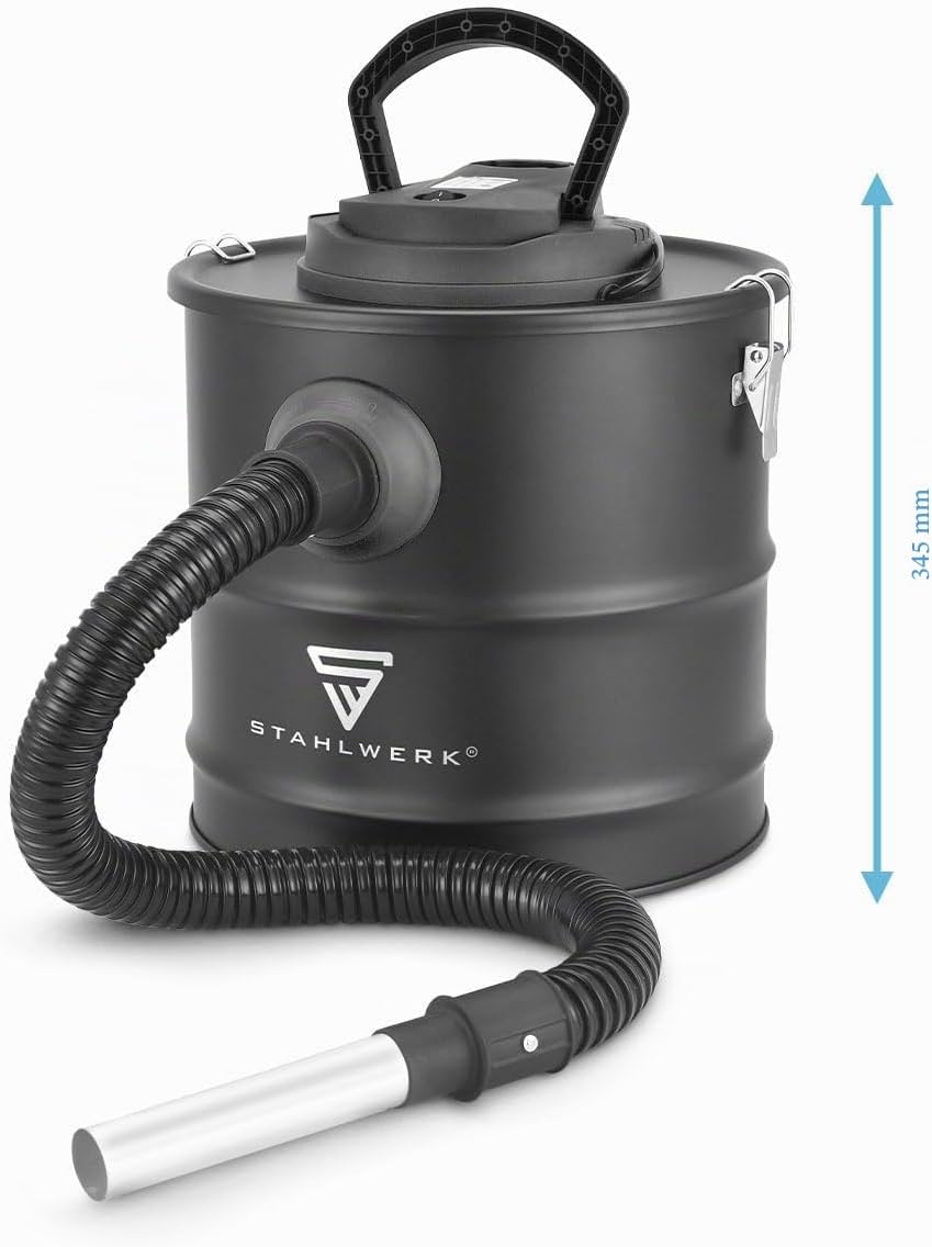 STAHLWERK Aschesauger – 1000 Watt Leistung, grosser 20 Liter Schmutzbehälter, Kamin- Staubsauger mit