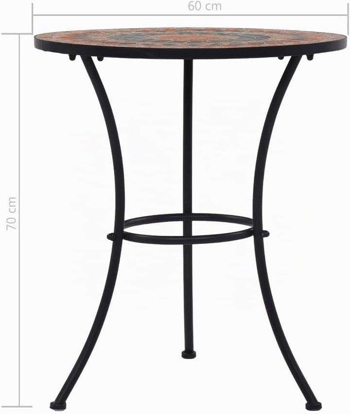 vidaXL Mosaik Bistrotisch Gartentisch Balkontisch Mosaiktisch Terrassentisch Tisch Beistelltisch Gar