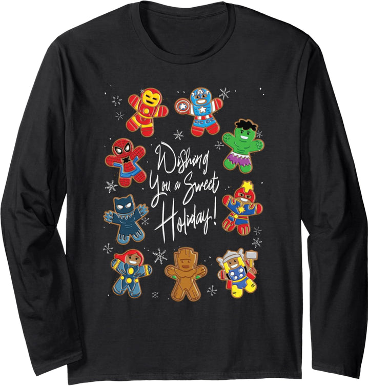Marvel Avengers Christmas Gingerbread Wishing Sweet Holiday Langarmshirt