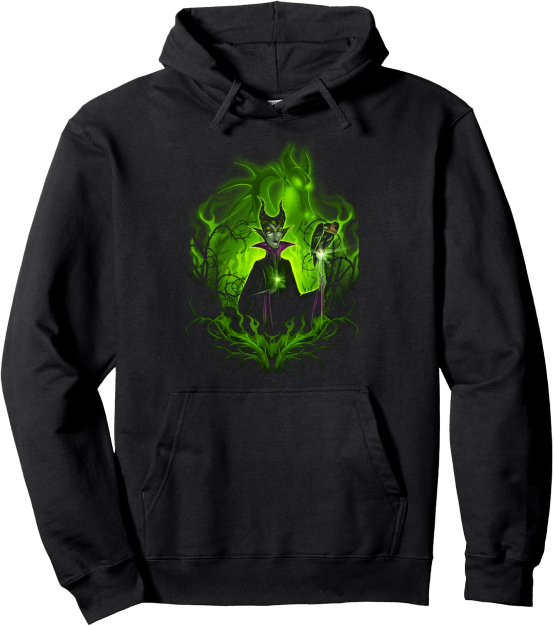 Disney Sleeping Beauty Maleficent Flame Dragon Portrait Pullover Hoodie