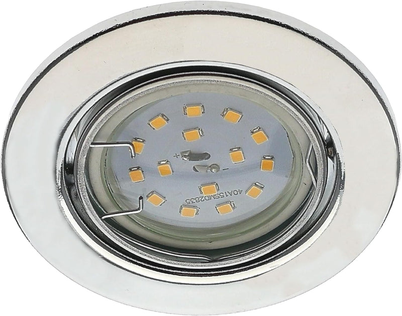 Trango 6er Pack LED Einbaustrahler 6729-068MO Einbauleuchte, Deckenlampe in Chrom Rund incl. 6x LED