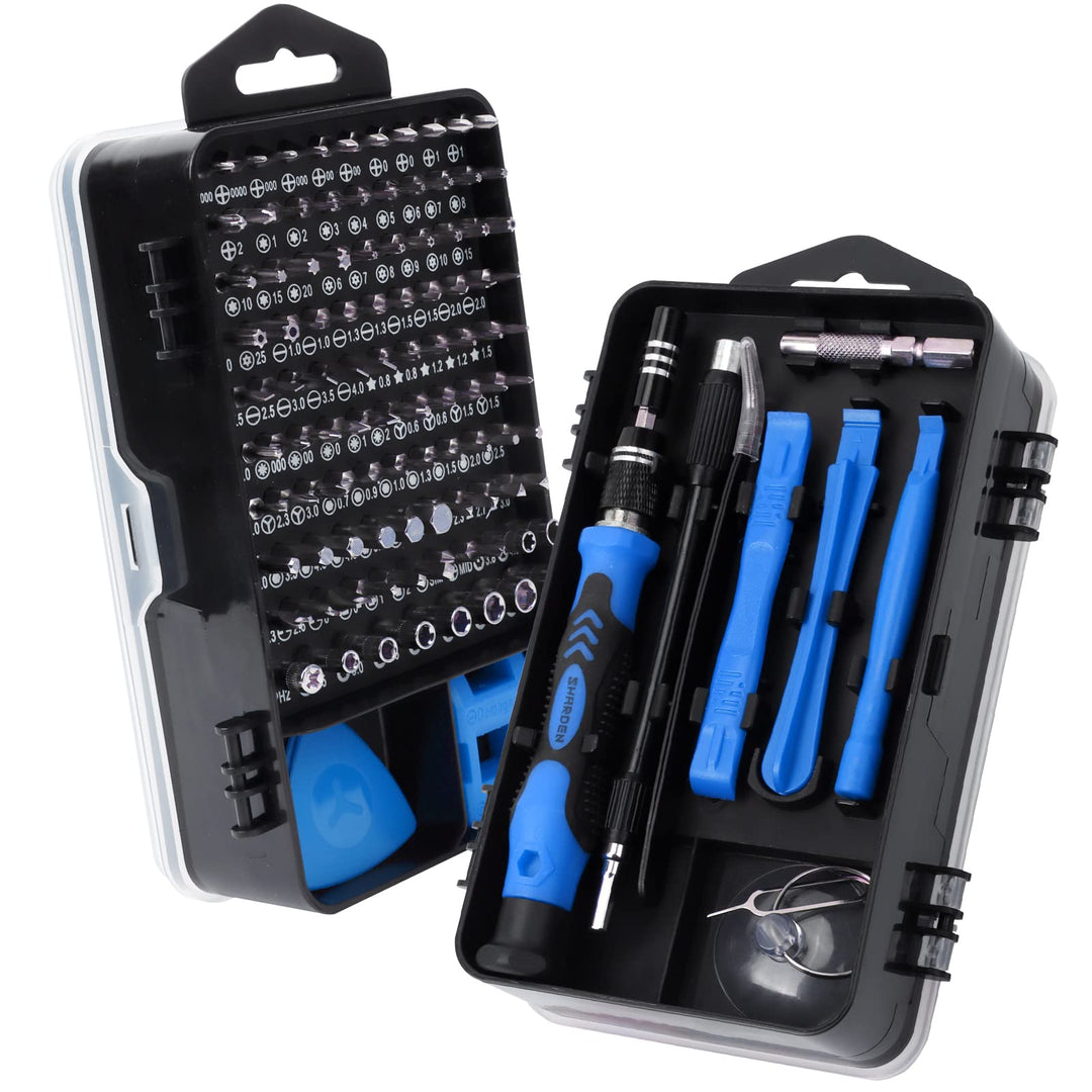 SHARDEN Feinmechaniker Schraubendreher Set, 122 in 1 Mini Präzisions Werkzeug Kit mit Torx T2 T5 T6