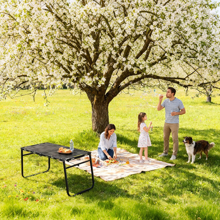 Camping Tisch Klappbar 84 x 42cm mit Lampenhalter für 4 Personen | Camping Klapptisch, Falttisch mit
