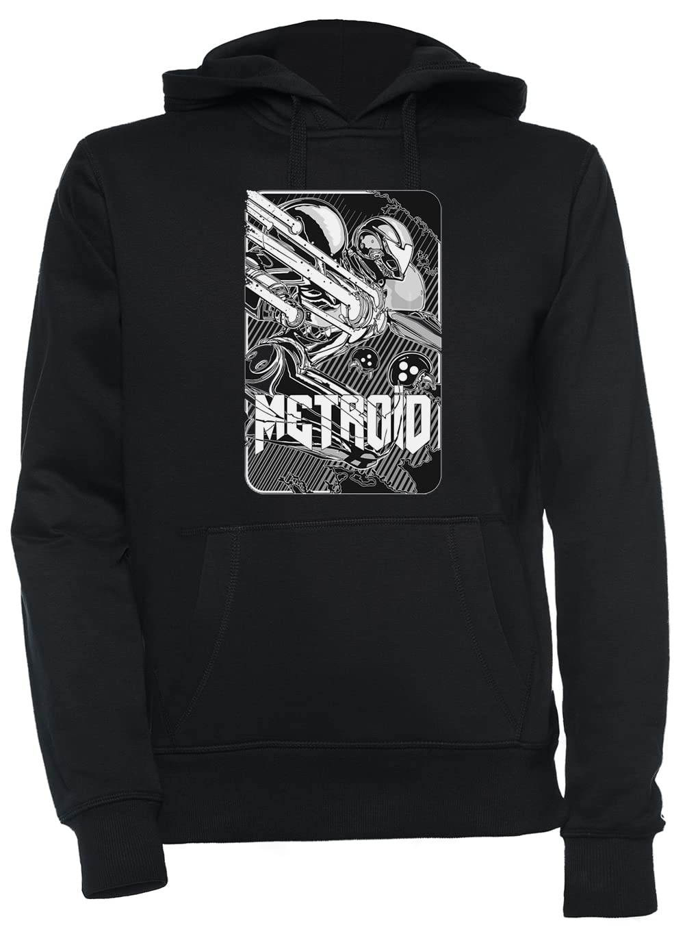 Luxogo Metroid Unisex Schwarz Kapuzenpullover Herren Damen Unisex Black Hoodie Men's Women's M Schwa