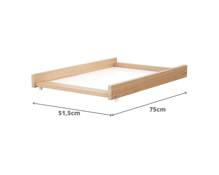 WEBABY - Wickelplan für Babybett MONA Holz Buche Lackiert | Wickeltisch für Babybett 60x120cm | Sich