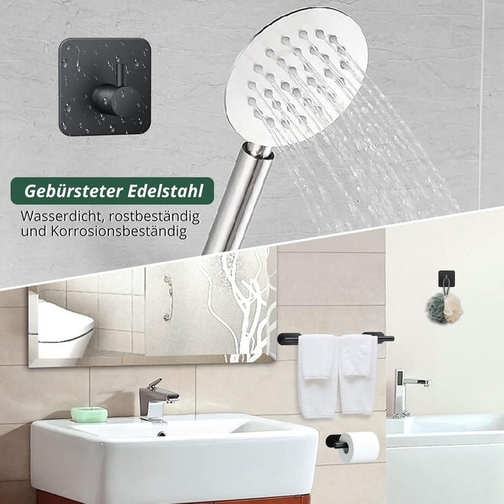 JiGiU Handtuchhalter Ohne Bohren 43CM Handtuchstange aus 304 Edelstahl mit Toilettenpapierhalter & 3