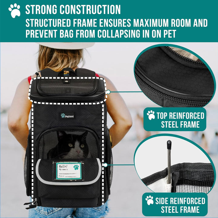 PetAmi Hunderucksack, von Fluggesellschaften zugelassene Rucksäcke für kleine & grosse Katzen, Haust