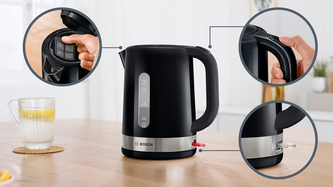 Bosch Haushaltsgeräte, Wasserkocher, 1,7 l, schwarz