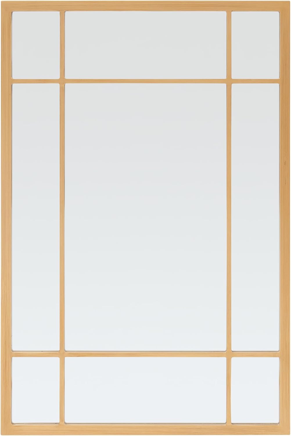 [en.casa] Wandspiegel Colobraro Fensterspiegel rechteckig 90 x 60 cm Spiegel Goldener Rahmen vertika