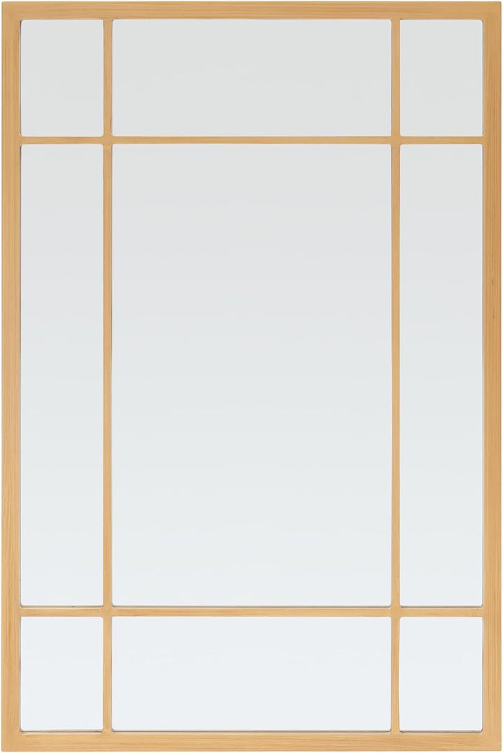 [en.casa] Wandspiegel Colobraro Fensterspiegel rechteckig 90 x 60 cm Spiegel Goldener Rahmen vertika