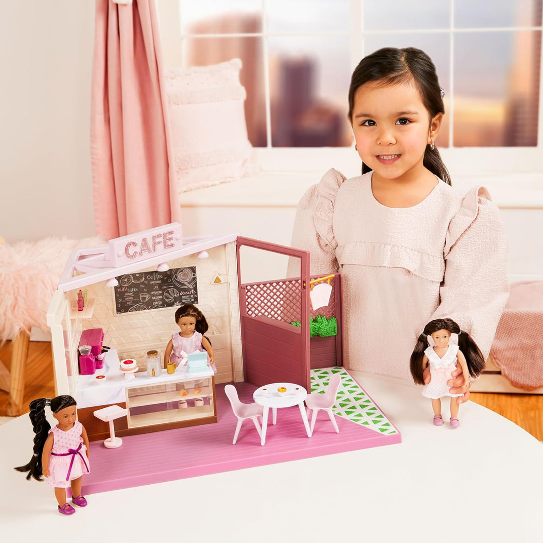 Lori – 4 Kleine Puppen – 15 cm Mini Puppen mit modischen Outfits – mit Puppenzubehör & Puppenkleidun