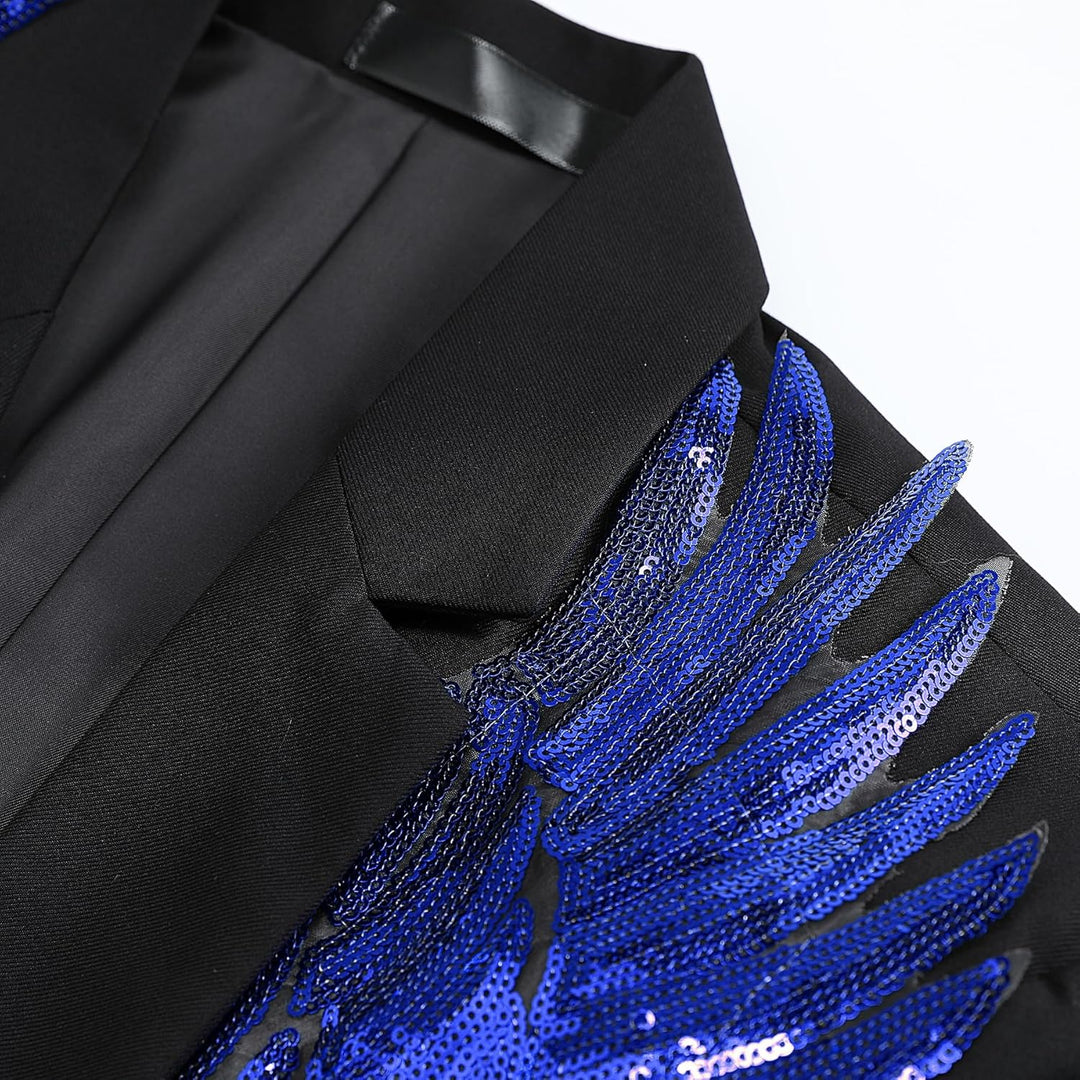 Allthemen Herren Sakko mit Pailletten Smokingjacke Glitzer Bunte Blazer für Party Abschlussball M Bl