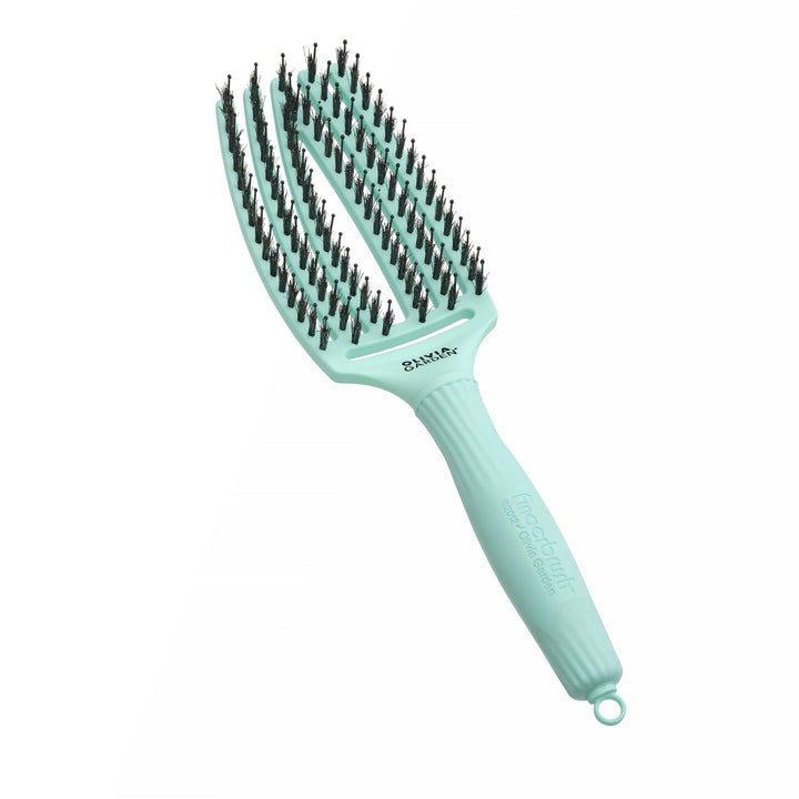 Olivia Garden Fingerbrush Care Iconic - Medium - Mint - Detangler Bürste mit Wildschweinborsten & Ny