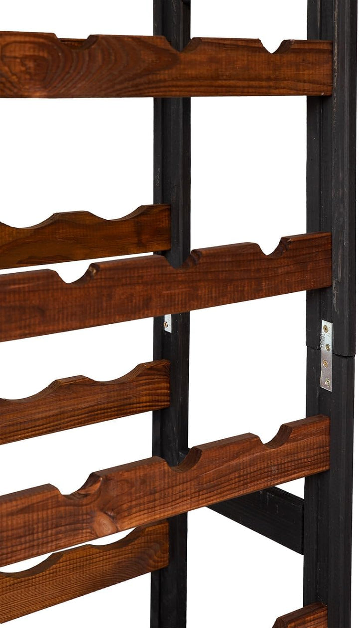 Weinregal Holz 77 Flaschen Schwarz/Braun 72,5x166x25 cm Wine Rack Regal Flaschenregal Weinflaschenre