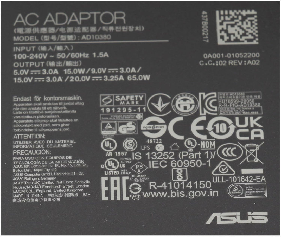 Asus ZenBook 3 Deluxe UX490UA Original USB-C Netzteil 65 Watt