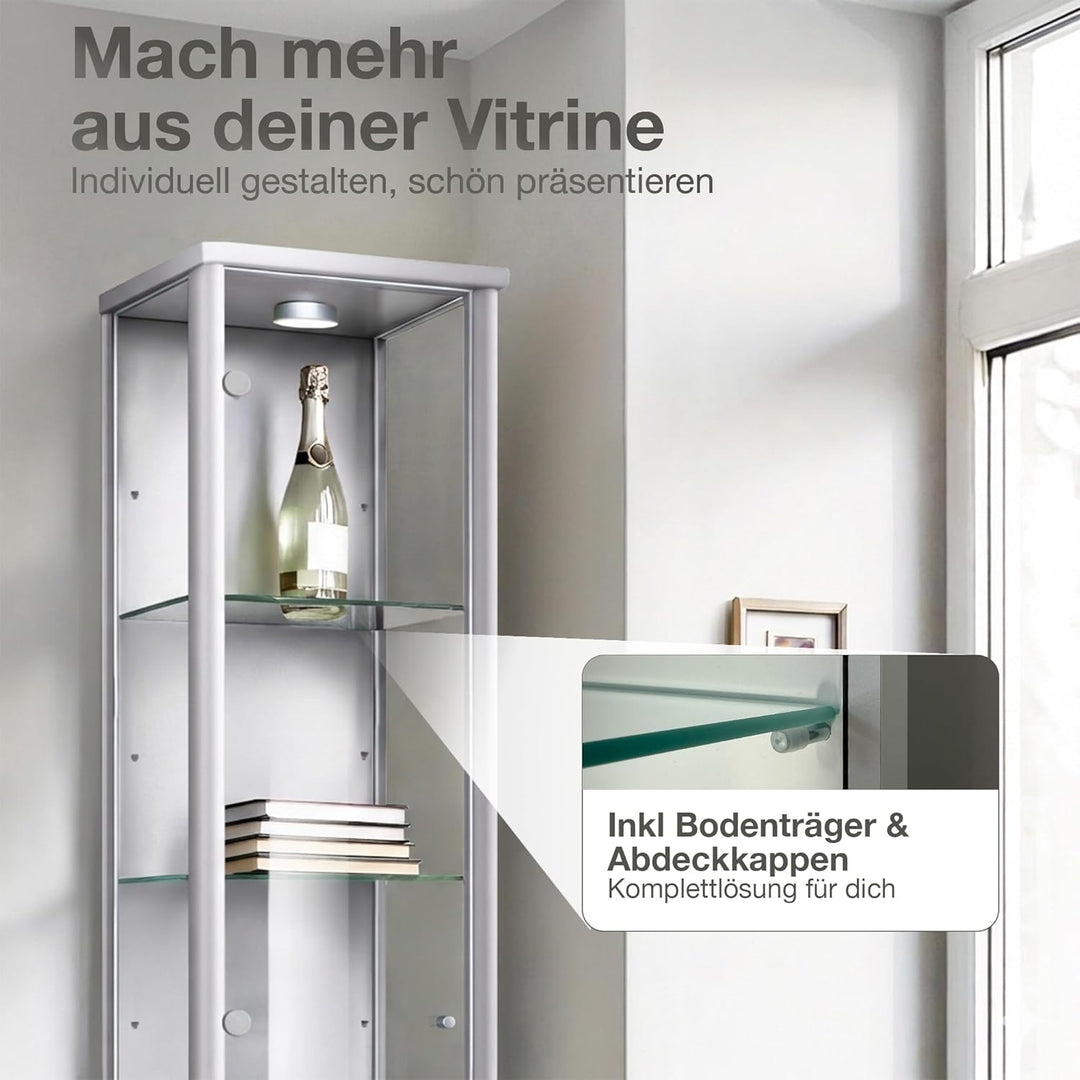 K-Möbel ESG Glasböden 4-er Set - Erweiterungsset für Glasvitrine 1083AL