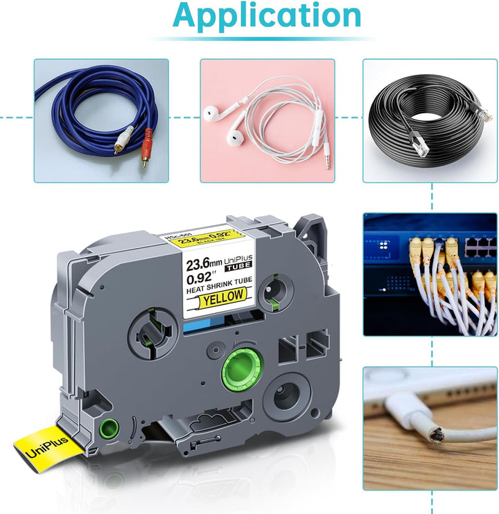 UniPlus 3x Schrumpfetikett Kompatibel mit Brother P-Touch Schrumpfschlauch 23,6mm HSc-651 Hse-651 Hs