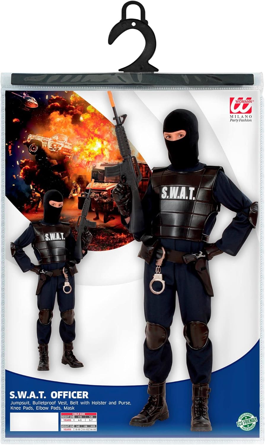 WIDMANN 55349 COSTUME AGENTE SWAT POLIZIOTTO 14/16 CM 164 #5534 14-16 Jahre, 14-16 Jahre