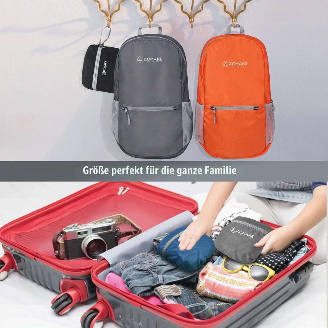 ZOMAKE Ultraleicht Faltbarer Rucksack Packbare Backpacks 20 L, Kleiner Faltbar Rucksäcke Wanderrucks