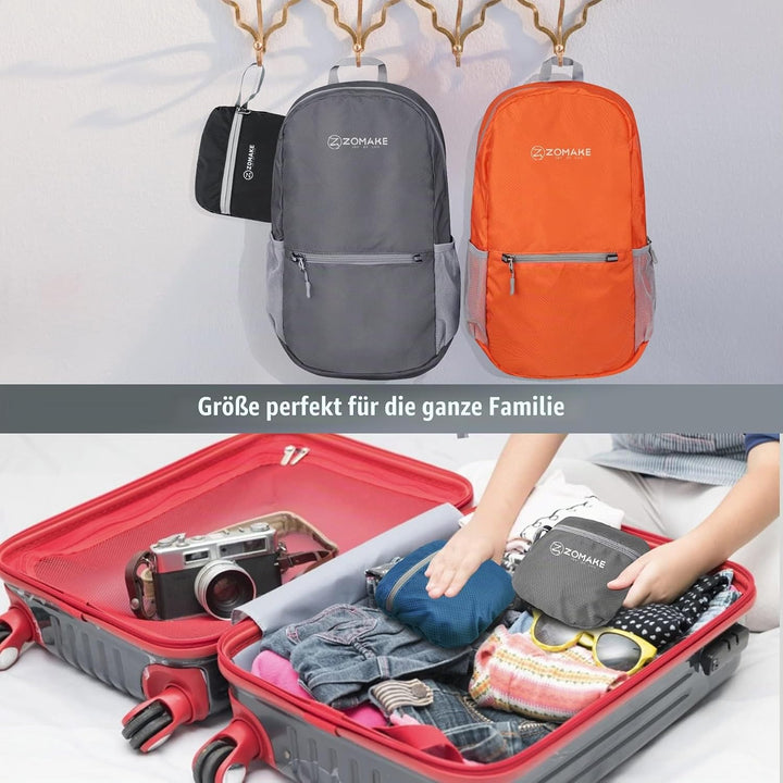 ZOMAKE Ultraleicht Faltbarer Rucksack Packbare Backpacks 20 L, Kleiner Faltbar Rucksäcke Wanderrucks